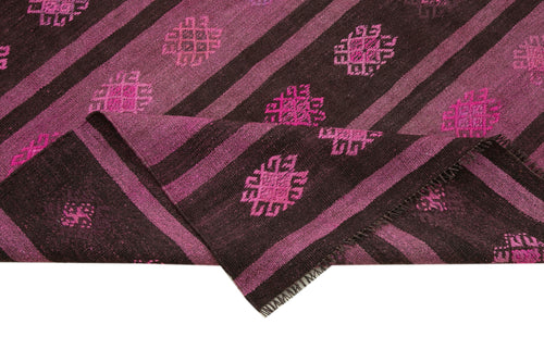 Geometric Kilim Pink Geometric Goat Hair Handmade Rug 6'1'' x 9'10''