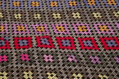 Geometric Kilim White Geometric Goat Hair Handmade Rug 6'3'' x 7'9''