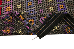 Geometric Kilim White Geometric Goat Hair Handmade Rug 6'3'' x 7'9''