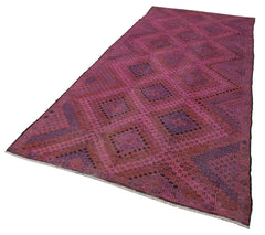 Geometric Kilim Pink Geometric Goat Hair Handmade Rug 5'2'' x 12'0''