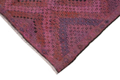 Geometric Kilim Pink Geometric Goat Hair Handmade Rug 5'2'' x 12'0''