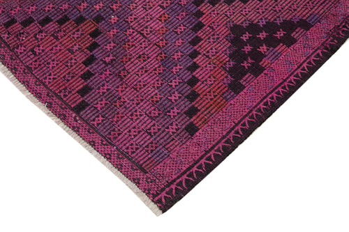 Geometric Kilim Pink Geometric Goat Hair Handmade Rug 5'11'' x 9'6''
