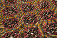 Geometric Kilim White Geometric Goat Hair Handmade Rug 5'6'' x 9'8''