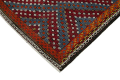 Geometric Kilim White Geometric Goat Hair Handmade Rug 5'11'' x 11'4''