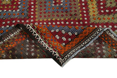 Geometric Kilim White Geometric Goat Hair Handmade Rug 5'11'' x 11'4''