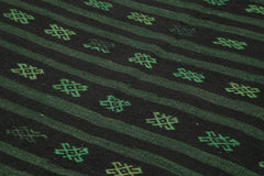 Geometric Kilim Green Geometric Goat Hair Handmade Rug 6'0'' x 10'6''