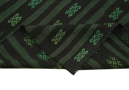 Geometric Kilim Green Geometric Goat Hair Handmade Rug 6'0'' x 10'6''