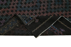 Geometric Kilim Black Geometric Goat Hair Handmade Rug 6'8'' x 8'7''