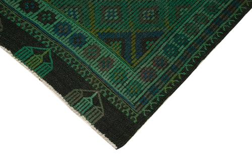 Geometric Kilim Green Geometric Goat Hair Handmade Rug 7'0'' x 9'7''