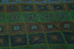 Geometric Kilim Green Geometric Goat Hair Handmade Rug 7'0'' x 9'7''