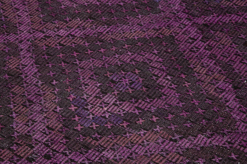 Geometric Kilim Purple Geometric Goat Hair Handmade Rug 6'9'' x 10'0''