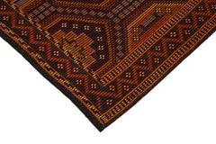 Geometric Kilim Orange Geometric Goat Hair Handmade Rug 6'11'' x 10'1''