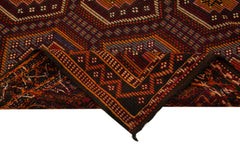 Geometric Kilim Orange Geometric Goat Hair Handmade Rug 6'11'' x 10'1''