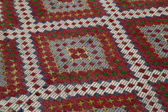 Geometric Kilim White Geometric Goat Hair Handmade Rug 6'0'' x 11'4''