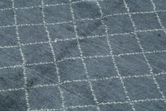 Purpleocco Grey Geometric Wool Cotton Handmade Rug 5'7'' x 7'10''