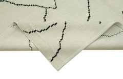 Purpleocco Beige Geometric Wool Cotton Handmade Rug 8'11'' x 12'8''