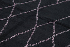 Purpleocco Black Geometric Wool Cotton Handmade Rug 8'11'' x 13'1''