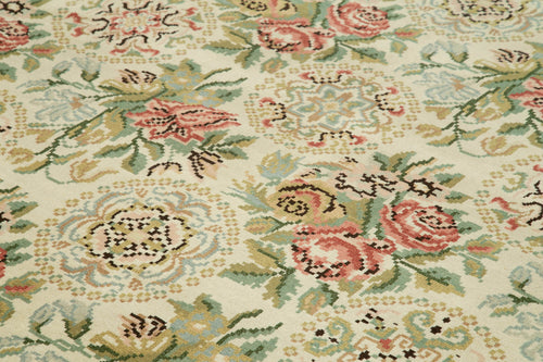 Tebriz Beige Classic Cotton Wool Handmade Area Rug 9'11'' x 13'0''