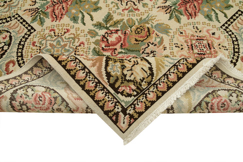 Tebriz Beige Classic Cotton Wool Handmade Area Rug 9'11'' x 13'0''