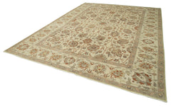 Tebriz Beige Classic Cotton Wool Handmade Area Rug 9'8'' x 12'11''