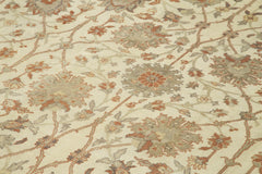 Tebriz Beige Classic Cotton Wool Handmade Area Rug 9'8'' x 12'11''
