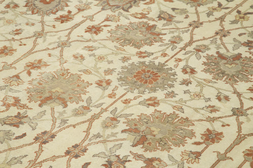 Tebriz Beige Classic Cotton Wool Handmade Area Rug 9'8'' x 12'11''