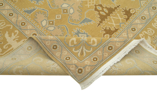 Tebriz Yellow Classic Cotton Wool Handmade Area Rug 9'11'' x 11'6''