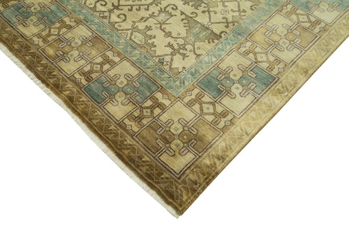 Tebriz Yellow Classic Cotton Wool Handmade Area Rug 9'0'' x 12'0''