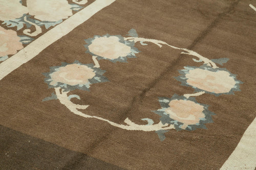 Tebriz Beige Classic Cotton Wool Handmade Area Rug 7'4'' x 11'3''