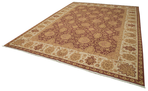 Tebriz Beige Classic Cotton Wool Handmade Area Rug 9'4'' x 13'1''