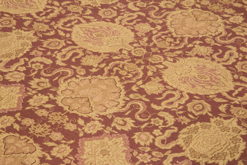 Tebriz Beige Classic Cotton Wool Handmade Area Rug 9'4'' x 13'1''