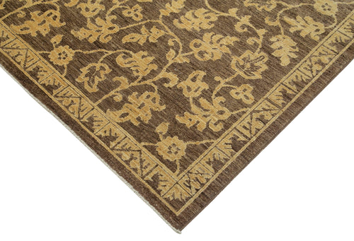 Tebriz Brown Classic Cotton Wool Handmade Area Rug 9'2'' x 11'2''