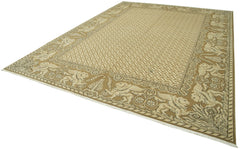 Tebriz Beige Classic Cotton Wool Handmade Area Rug 9'11'' x 13'5''