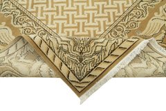Tebriz Beige Classic Cotton Wool Handmade Area Rug 9'11'' x 13'5''