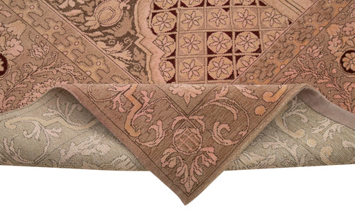 Tebriz Pink Classic Cotton Wool Handmade Area Rug 10'2'' x 12'11''