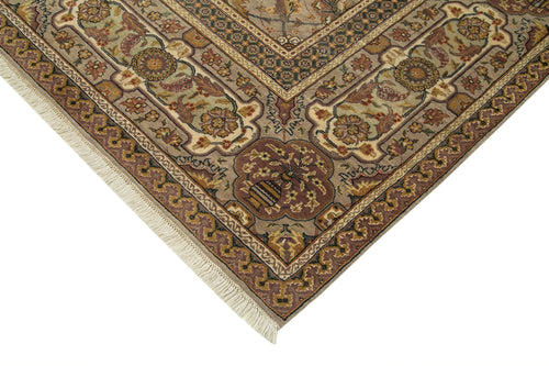 Tebriz Brown Classic Cotton Wool Handmade Area Rug 8'0'' x 11'1''