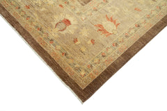 Tebriz Brown Classic Cotton Wool Handmade Area Rug 9'8'' x 13'8''