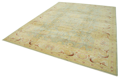 Tebriz Beige Classic Cotton Wool Handmade Area Rug 8'8'' x 11'11''