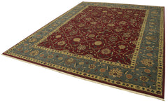 Tebriz Red Classic Cotton Wool Handmade Area Rug 9'0'' x 11'8''