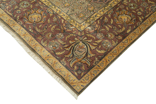 Tebriz Grey Classic Cotton Wool Handmade Area Rug 8'11'' x 11'11''