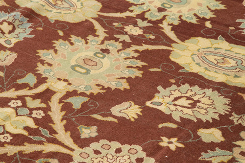 Tebriz Beige Classic Cotton Wool Handmade Area Rug 9'7'' x 11'11''