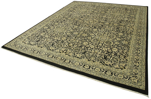 Tebriz Beige Classic Cotton Wool Handmade Area Rug 9'0'' x 12'0''