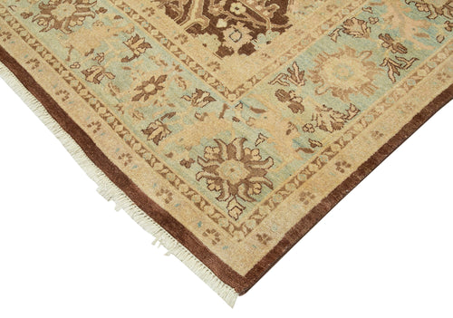 Tebriz Brown Classic Cotton Wool Handmade Area Rug 8'10'' x 11'7''