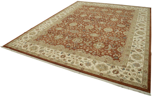 Tebriz Beige Classic Cotton Wool Handmade Area Rug 9'0'' x 12'0''