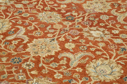 Tebriz Beige Classic Cotton Wool Handmade Area Rug 9'0'' x 12'0''