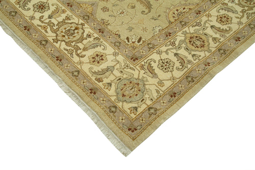 Tebriz Beige Classic Cotton Wool Handmade Area Rug 9'0'' x 12'0''