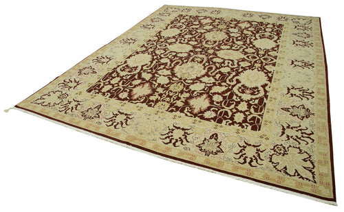 Tebriz Beige Classic Cotton Wool Handmade Area Rug 9'0'' x 11'7''