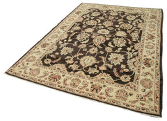 Tebriz Beige Classic Cotton Wool Handmade Area Rug 6'2'' x 9'1''