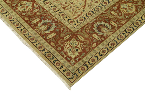 Tebriz Beige Classic Cotton Wool Handmade Area Rug 9'1'' x 12'0''