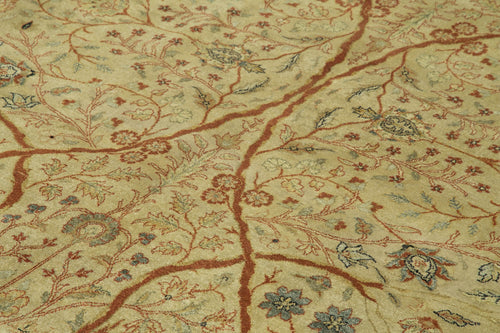 Tebriz Beige Classic Cotton Wool Handmade Area Rug 9'1'' x 12'0''